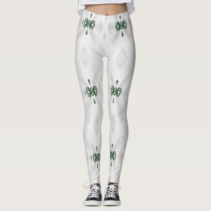 A Mönster i Vita Snö och Julmenyfliksområdet Leggings