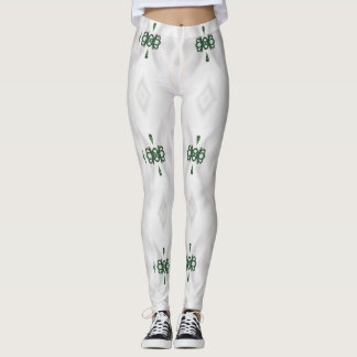 A Mönster i Vita Snö och Julmenyfliksområdet Leggings