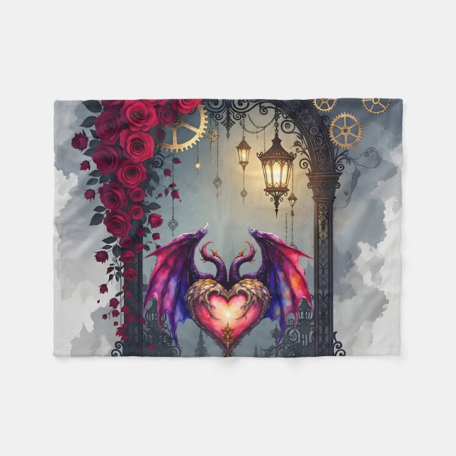 A Moonlit Invitation –Love Turns the Gears of Time Fleecefilt (Framsidan (Horisontell))