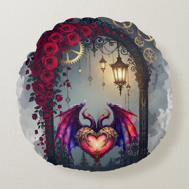 A Moonlit Invitation –Love Turns the Gears of Time Rund Kudde (Framsidan)