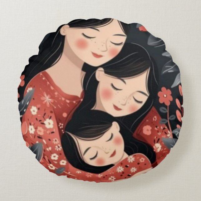 A Mor Embrace Rund Kudde (Framsidan)