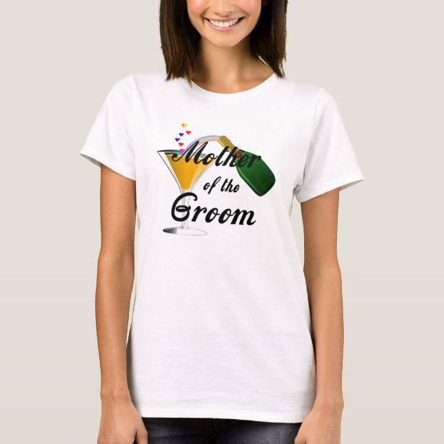 A Mor i Groom Champagne Toast Tee Shirt (Framsida)