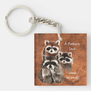 A Mor Kärlek behöver ingen Ord Cute Raccoon Family