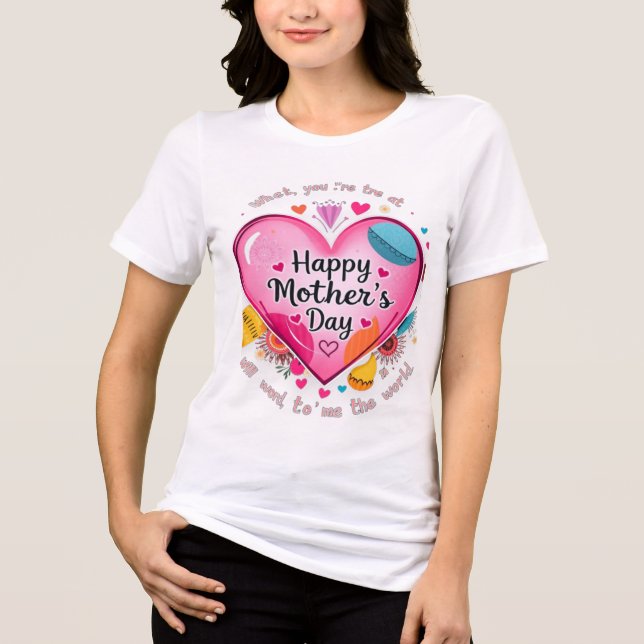 A Mor Kärlek - Bright och Beval Heart Art T Shirt (Framsida)