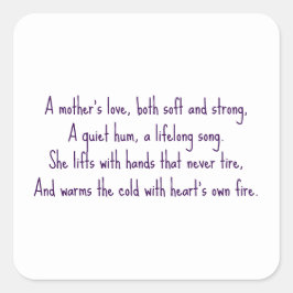 A MOR KÄRLEK FYRKANTIGT KLISTERMÄRKE