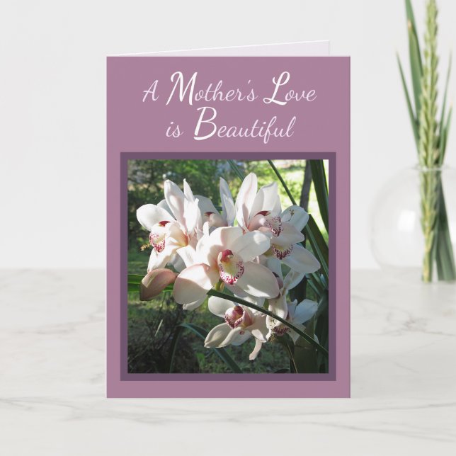 A Mor Kärlek med Orchids Mors dag Card Kort (Framsida)