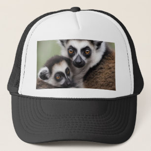 **"A Mor Kärlek: Mummy och Baby Lemur Cuddling" Keps