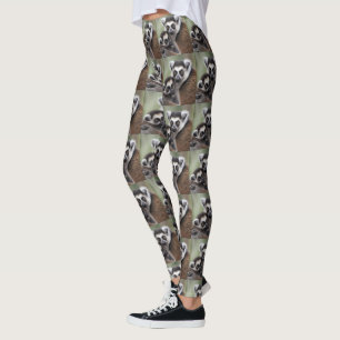 **"A Mor Kärlek: Mummy och Baby Lemur Cuddling" Leggings