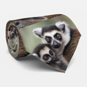 **"A Mor Kärlek: Mummy och Baby Lemur Cuddling" Slips