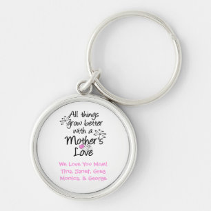 A Mor Kärlek Personlig Keychain Rund Silverfärgad Nyckelring