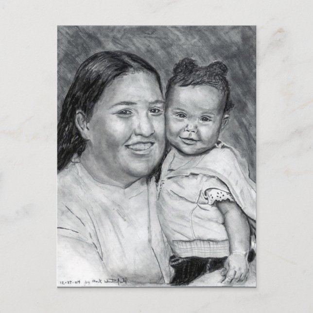 A Mor och hennes Baby ... December 2004 Vykort (Framsida)