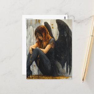 A Mörk Angel Woman Vykort