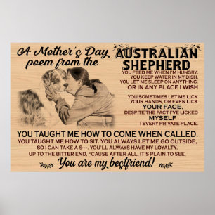 A mors dag dikt från australian shepherd poster