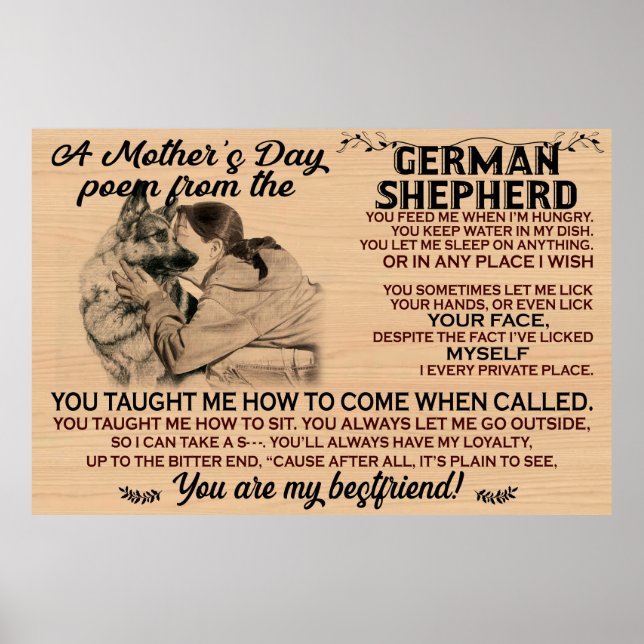 A mors dag dikt från tyska shepherd poster (Framsidan)