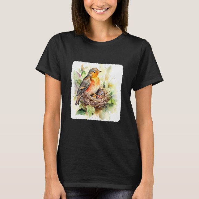 A Mother Bird Feeding Her Chicks Bird Feeding Youn T Shirt (Framsida)