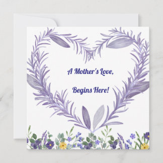 A Mother’s Love Begins Here – First Mother's Day Julkort
