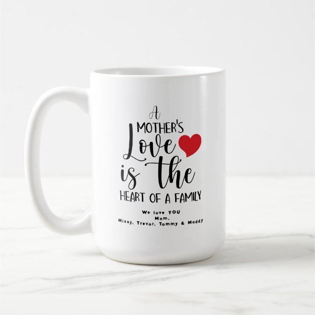 A Mother's Day Love Heart Of Family T-Shirt Kaffemugg (Vänster)