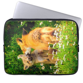 A Mother's Kiss Wildlife Nature Art Print Laptop Fodral