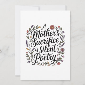 A Mother's Sacrifice Is Silent Poetry Inbjudningar