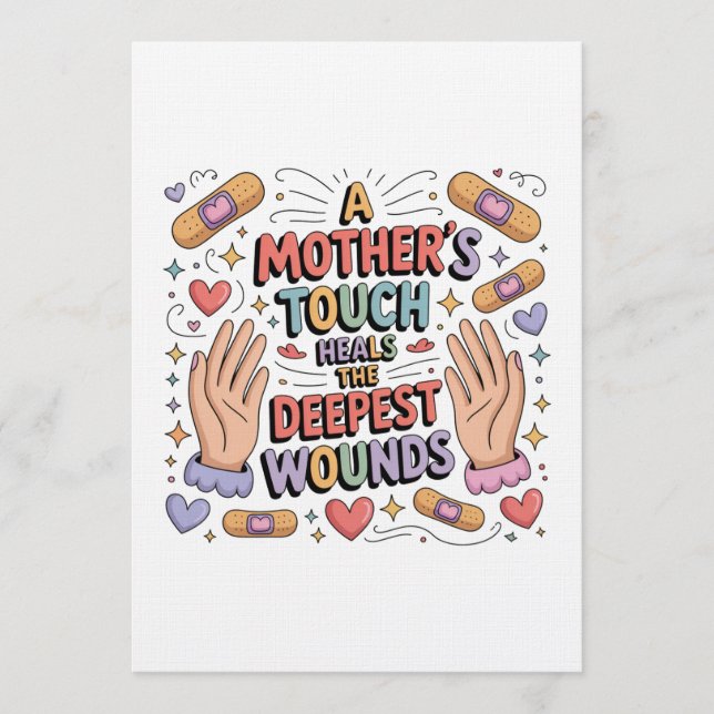 A Mother's Touch Heals The Deepest Wounds Inbjudningar (Framsida)