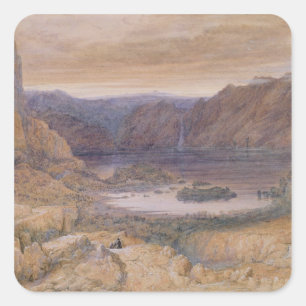 A Mountain Sjö, Norge, 1827 Fyrkantigt Klistermärke