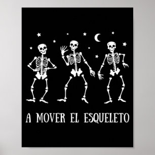 A Mover El Esqueleto Rolig Spansk Halloween Poster