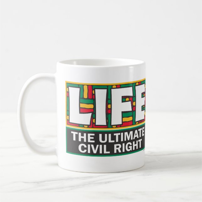 A mug for sharing your pro-life beliefs. kaffemugg (Vänster)