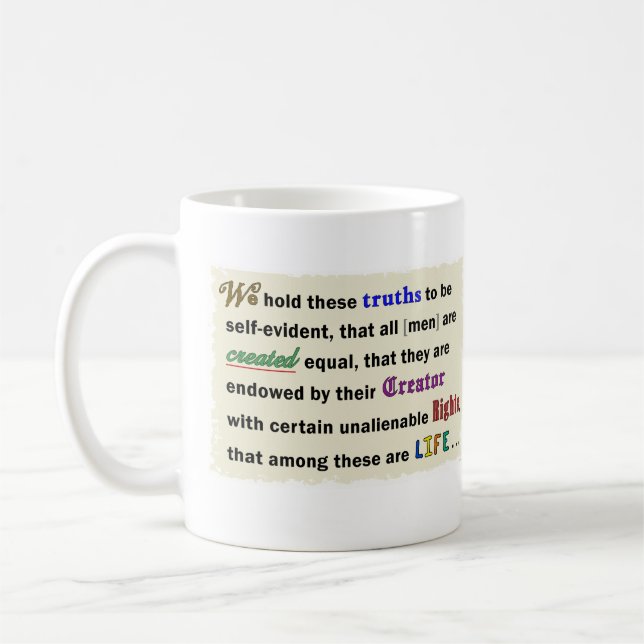 A mug for sharing your pro-life beliefs. kaffemugg (Vänster)
