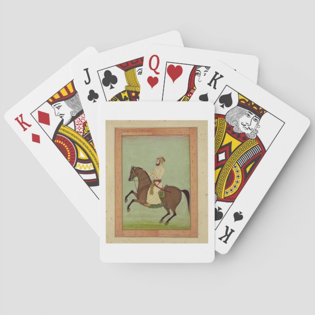A Mughal Noble on Horseback, c.1790, från Larg Spel Kort (Baksidan)