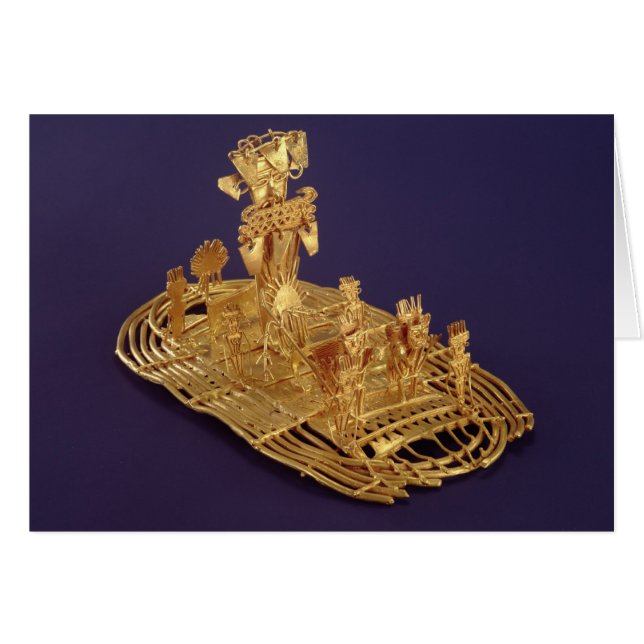 A Muisca votive figurine som skildrar Hälsningskort (Framsidan Horizontal)