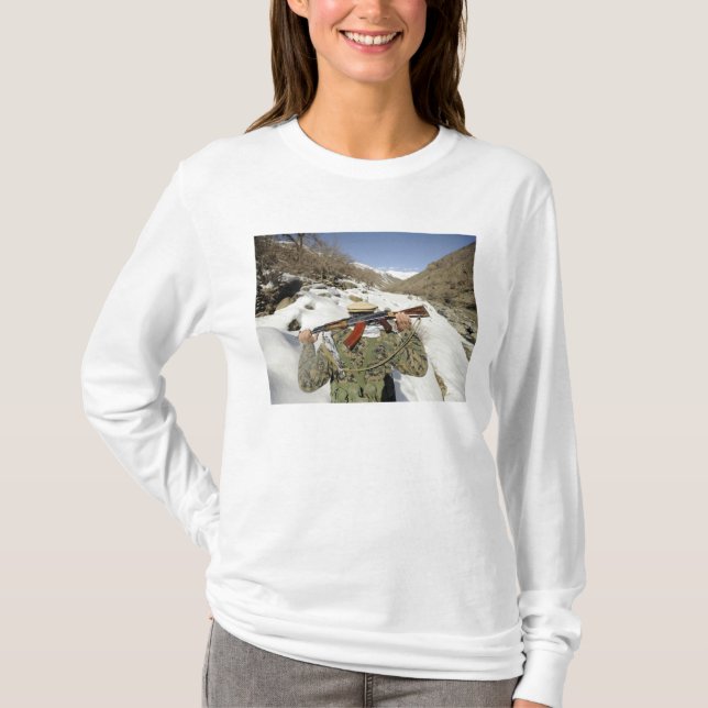 A Mujahadeen Guard går med USA:s militära memb Tee Shirt (Framsida)