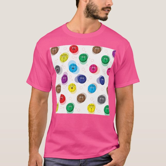 A Multifärgad Mönster i Basketbullarna Emojis - Ba T Shirt (Framsida)