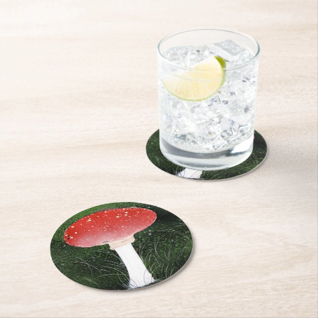 A Mushroom Fungi Underlägg Papper Rund (Insitu)