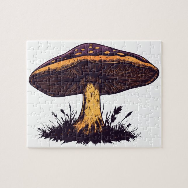 A mushroom illustration vibrant artwork. pussel (Horisontell)