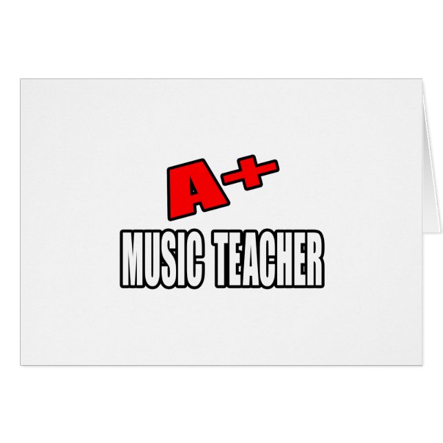 A+ Music Teacher Hälsningskort (Framsidan Horizontal)