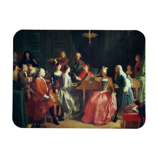 A Musical Evening (olja på canvas) Magnet (Horisontell)