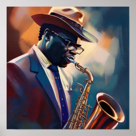 A Musician spelar saxofone Poster