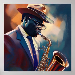 A Musician spelar saxofone Poster