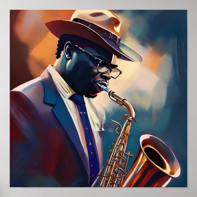 A Musician spelar saxofone Poster (Framsidan)