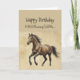 A Mustang Horse Personality Birthday Kort