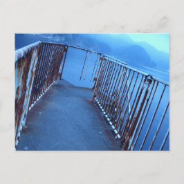 A mysterious and blue-gray and desolate seaside vykort
