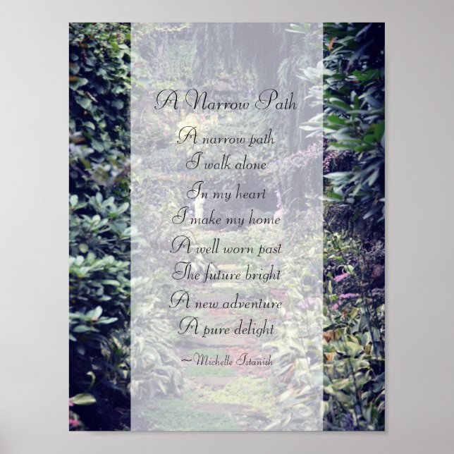 A Narrow Väg ~ Dikt av Michelle Istansk ~ Poster (Framsidan)