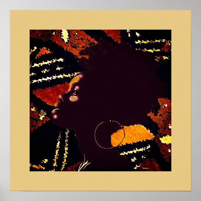 A Natural Vibe — Earth Tone Geometric Portrait Poster (Framsidan)