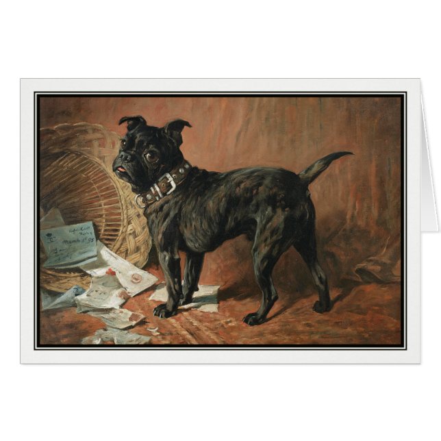 A Naughty Black Pug av John Emms Hälsningskort (Framsidan Horizontal)