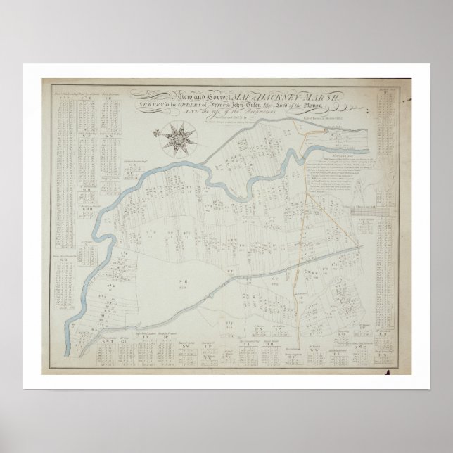 A New and Correct Karta of Hackney Marsh, 1745 (li Poster (Framsidan)