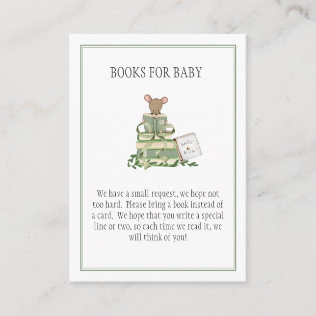 A New Chapter Baby Shower Book for Baby  Tilläggskort (Framsida)