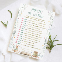 A New Chapter Baby Shower Guess Who Game Card Inbjudningar