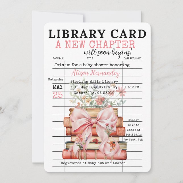 A New Chapter Baby Shower Inbjudningar (Framsida)