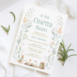 A New Chapter Baby Shower Invitation Inbjudningar