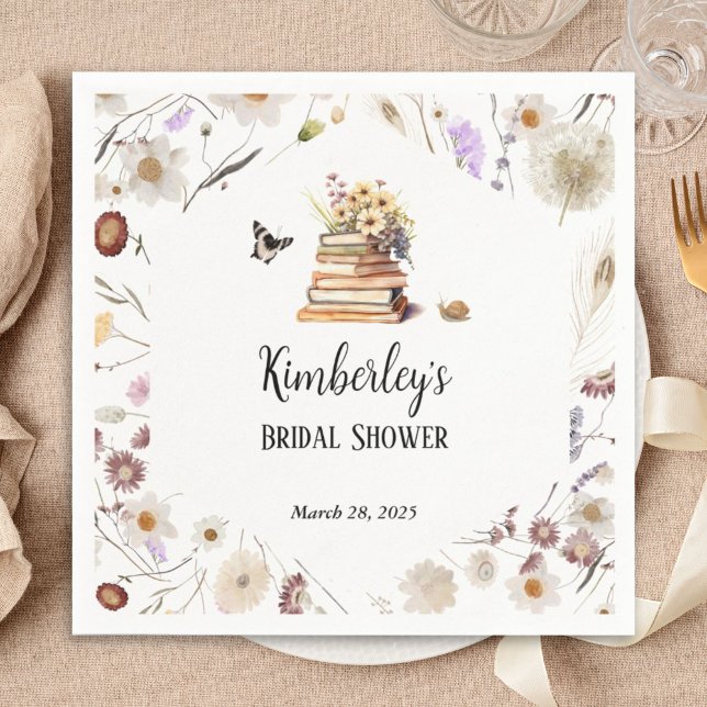 A New Chapter Baby Shower Storybook Wildflower Pappersservett (Skapare uppladdad)